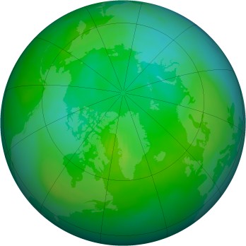 Arctic ozone map for 1996-07